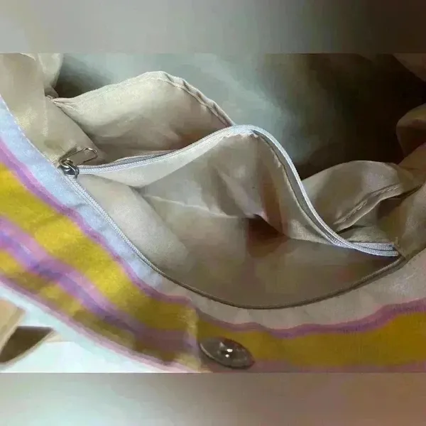 Women’s Multicolor‎ Striped Beach Bag Pink - Image 10