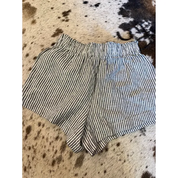 Reformation Mila Linen Short Size XS Striped In Vineyard - Image 4