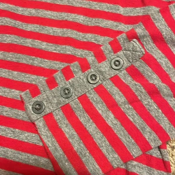 U S Polo Association red & grey striped long sleeve top size L - Image 3