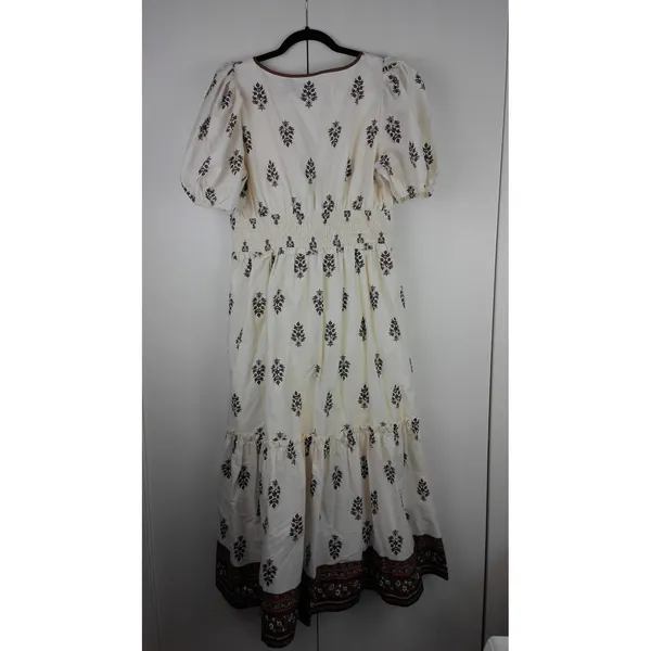 VICI Cream Brown‎ Floral Block Print Tiered Smocked Maxi Dress Size XL NWOT - Image 2
