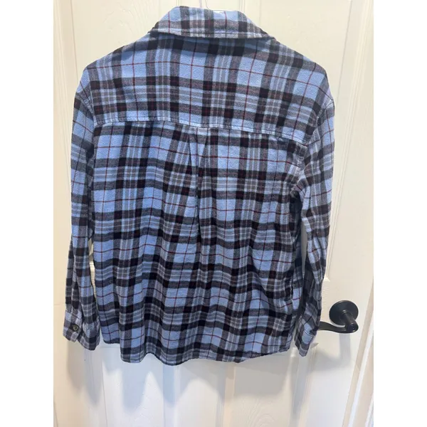 Wild Fable Blue‎ Plaid Flannel Shirt Jacket XS Pockets 100% Cotton - Image 6