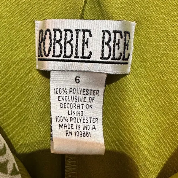 Robbie Bee Vintage Green Medallion Cowl Neck Handkerchief Dress Size 6 Fairycore - Image 4