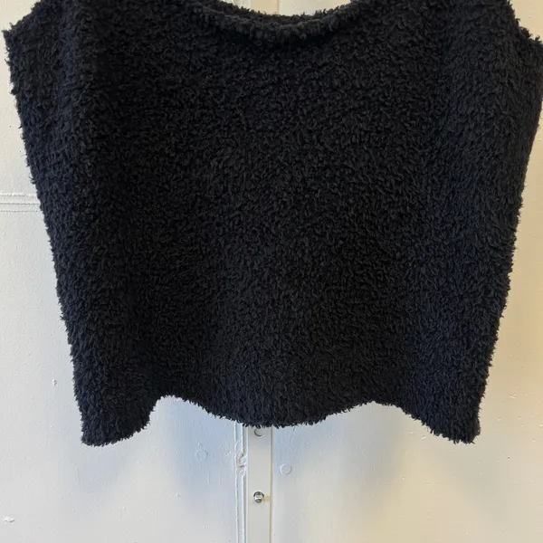 SKIMS Cozy‎ Knit Teddy Sherpa Tank Onyx Black Scoop Neck Lounge Top 2X/3X - Image 4