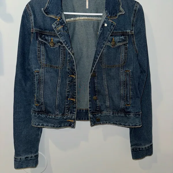 FREE PEOPLE Revolve Paisley Lined Long Sleeve Denim Jean Jacket Size Small‎ - Image 2