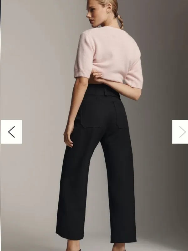 Anthropologie Maeve Colette Black Cropped Wide Leg Pants - Image 3