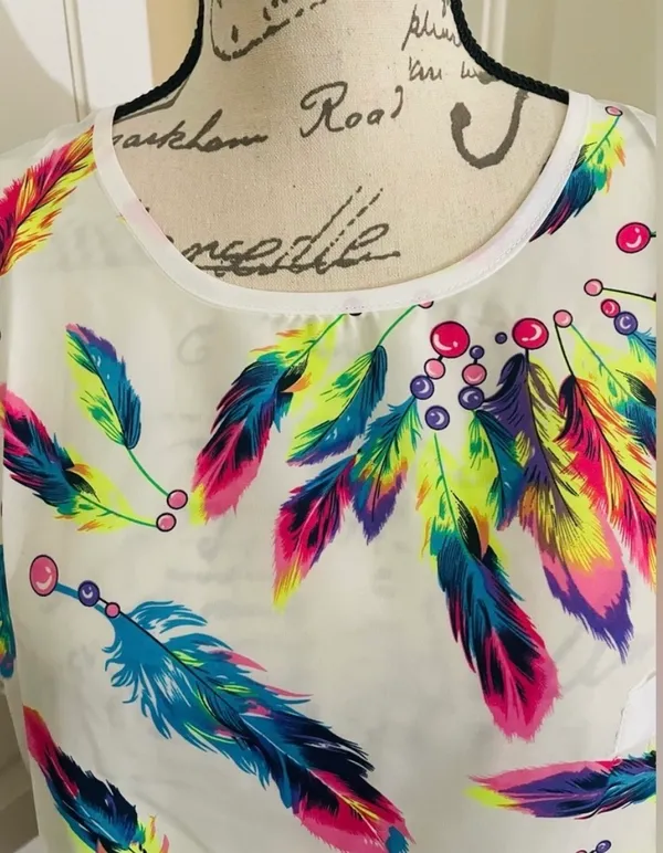 Ladies feather Print 2pc Set Multiple Size M - Image 10