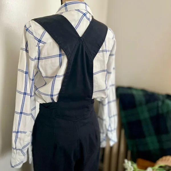Black cotton vintage pinafore overalls 90s - Image 7