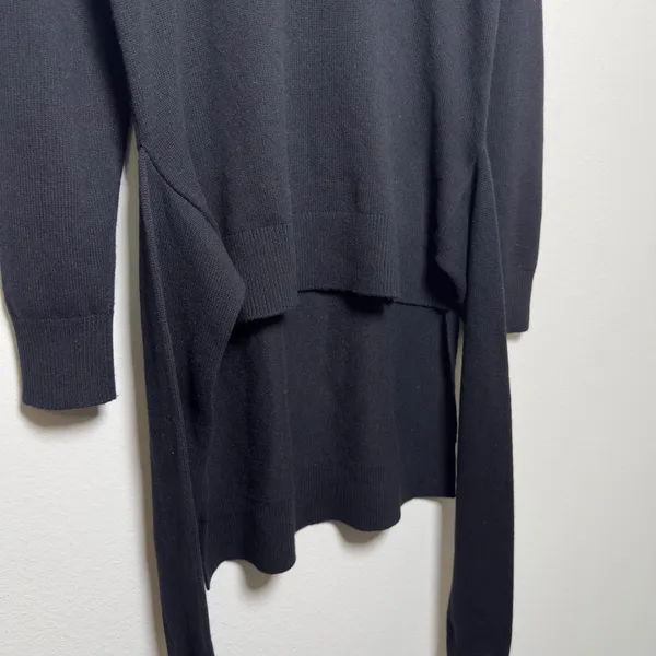 Michael Kors Collection Women 100% Cashmere Sweater Black Tie Waist Avant Guard - Image 5