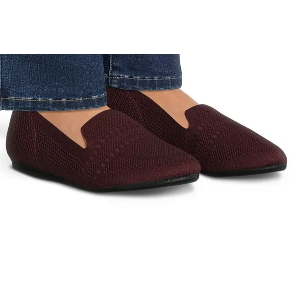 Time and Tru Womens Loafers Knit Burgundy Size 6.5 - Image 5