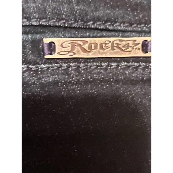 Wrangler Rock 47 Women's Wide Leg Dark Wash Denim Jeans Size 27 x 32‎ - Image 4