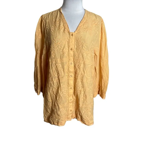 Anthropologie forever that‎ girl Easton Embroidered Tunic Blouse Sz 8 - Image 3