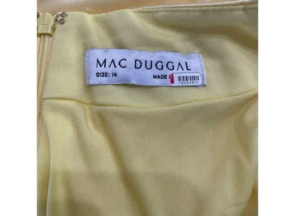 Ieena for Mac Duggal Twist Front Gown Yellow Womens Size 14 - Image 16
