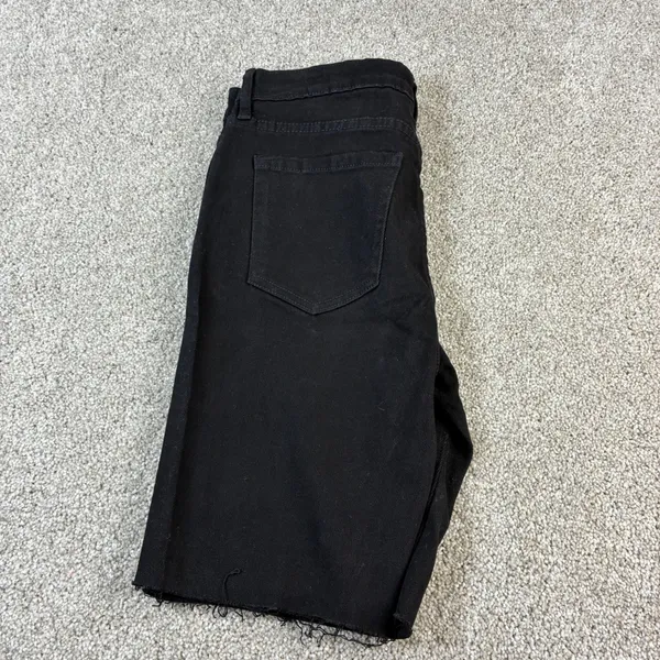 BP. Black Denim Bermuda Shorts Size 30 High Rise Raw Hem New with Tags Casual‎ - Image 8