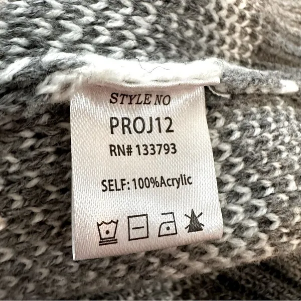 POL Prudencia Zebra Sweater Women's Small Gray‎ White Animal Print Crewneck - Image 3