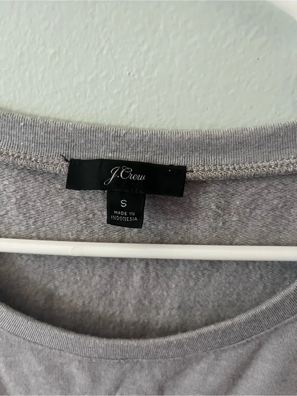 J. Crew Light Gray Scoop-Neck Pullover Sweatshirt - Image 2