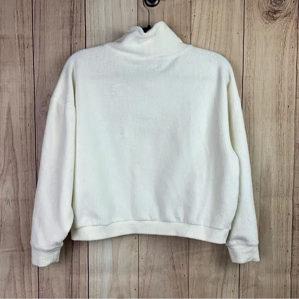 Madewell White Cowl Turtleneck Ribbed‎ Sweater - Image 4
