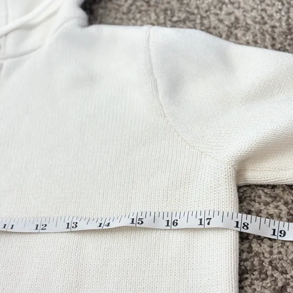 Brandy Melville Alana Knit Sweater Women XS/S Cream Hoodie Full Zip Cotton - Image 11