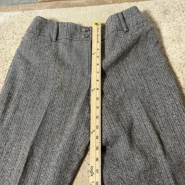 Carlisle Herringbone Wool Blend Dress Pants Womens‎ 6 Brown Grey Career Trousers - Image 4