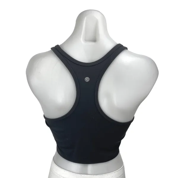 CRZ Yoga Black Sleeveless Racerback Sports Bra Crop Tank Top Sz M - Image 2