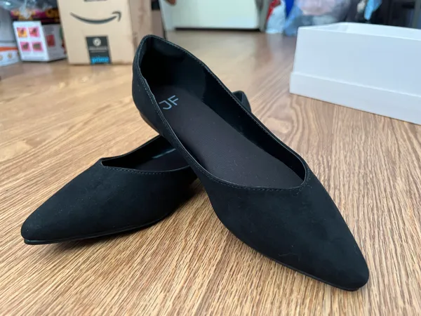 JustFab Black Pointed Toe Flats - Image 3