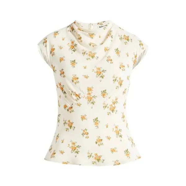 REFORMATION Bettie Floral Print Mock Neck Top Size‎ 0 - Image 5