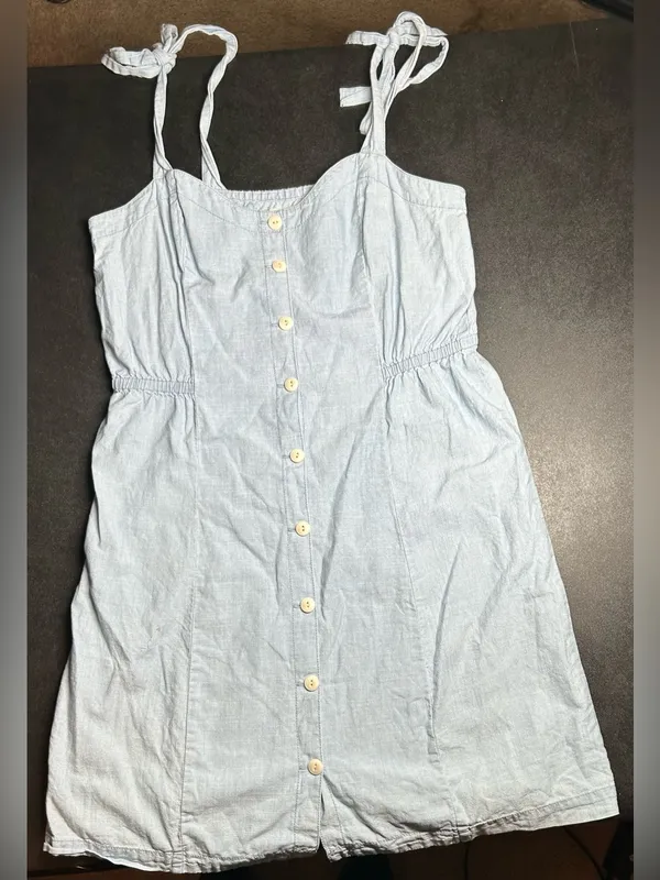 Madewell Women’s Size 6 Denim Tie Strap Dress $118 - Image 2