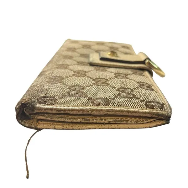 Gucci D Ring GG Canvas leather Continental Wallet Cream leather interior - Image 11