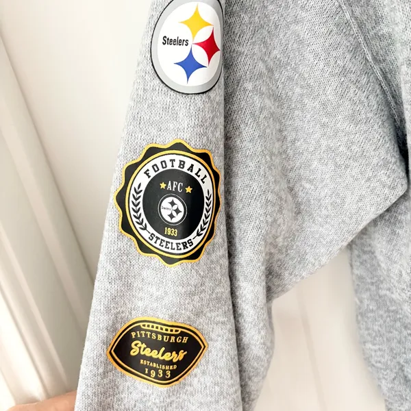 Pittsburgh Steelers Gray Hoodie Jacket Med NWOT - Image 4