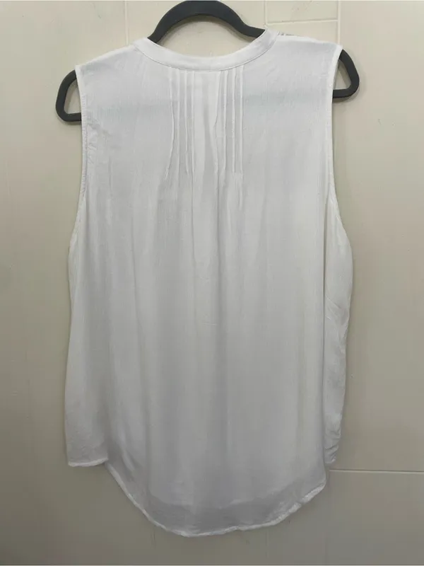 Anthropologie Meadow Rue Sleeveless Blouse Size 14 White Romantic Boho Lace - Image 6