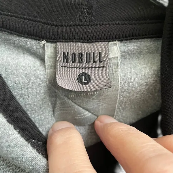 Nobull Performance Hoodie Women’s L Charcoal‎ Grey Drawstring Fleece Lined - Image 6