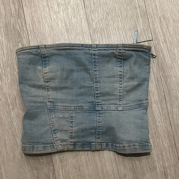 Zara Denim Bustier Top - Image 2
