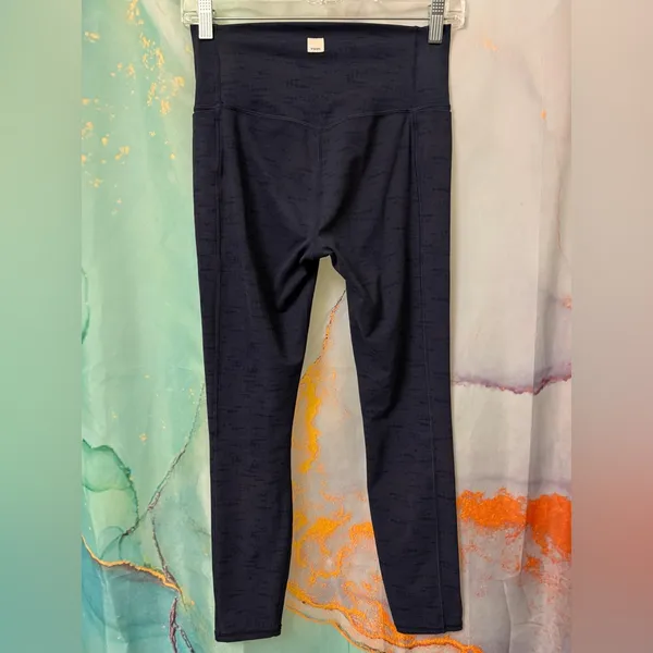 Vuori Studio Pocket Legging Navy Heathered Side Pockets VW446 Sz: S - Image 2