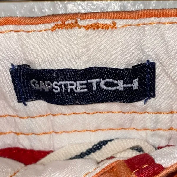 Vintage GAP Stretch Orange Wide Leg Cargo Pants Y2K‎ Utility 90s Size 4 - Image 8