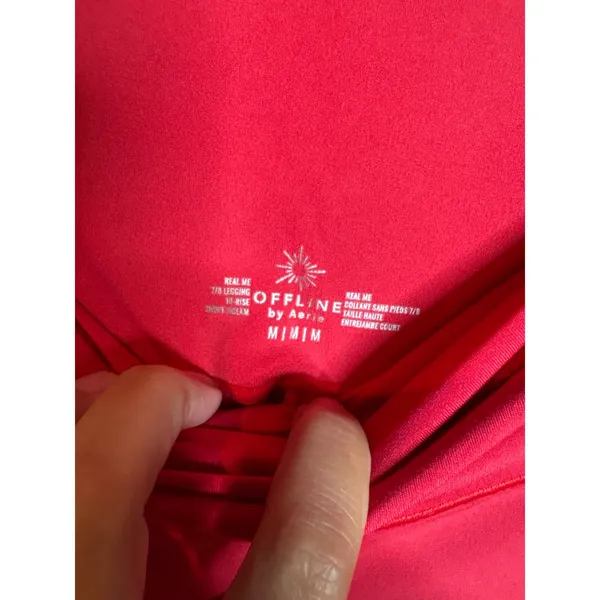Aerie Real Me 7/8 twist leggings berry red pink - Image 4