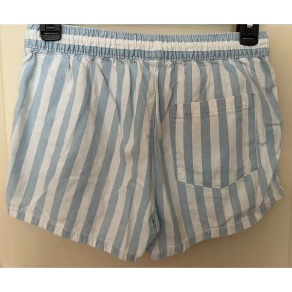 Aerie Blue White Stripe Drawstring Casual Shorts Women's Sz XS - Image 2