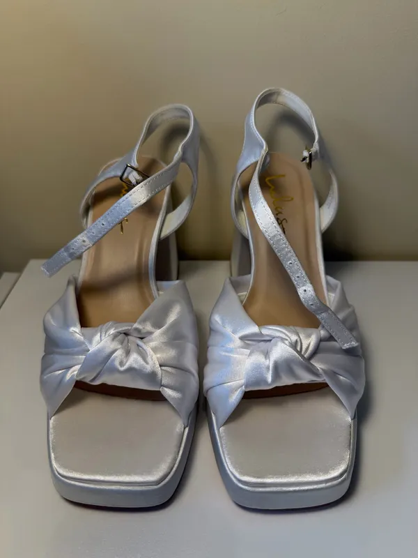 Lulus Satin Heels White - Image 2