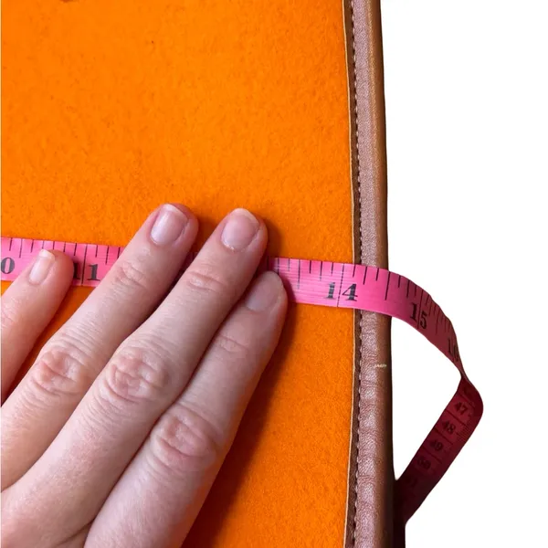 🧡 Graf Lantz Orange Felt Leather Trim‎ Tote Bag OS 🧡 - Image 5