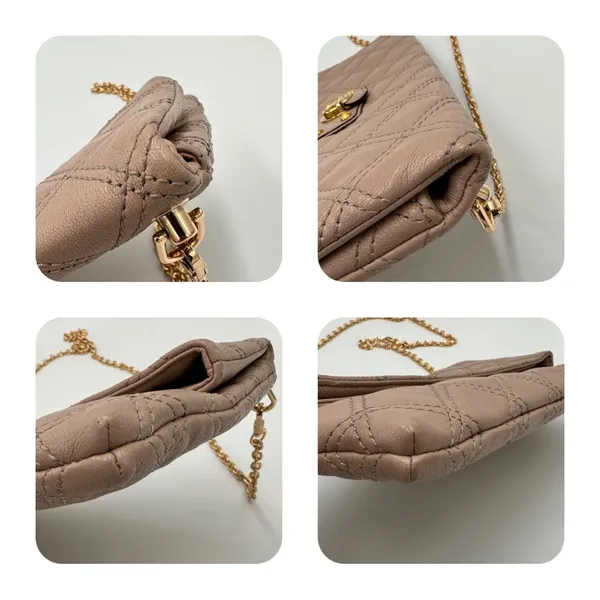Marc Jacobs Quilted Clutch Converted into Crossbody Bag Blush Pink - Image 8