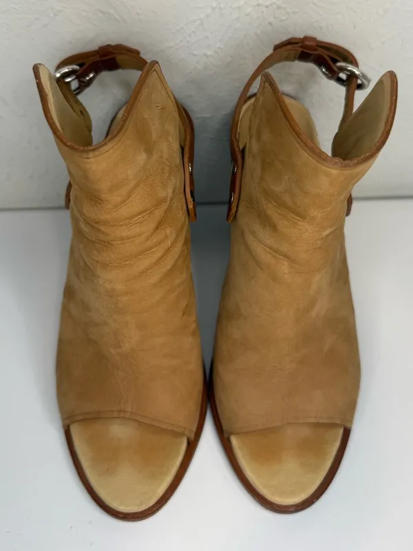 Rag & Bone Tan Suede Peep Toe Ankle Booties Heels 36.5 - Image 7