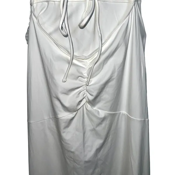 NWOT Halara White Ruched Lace Up Open Back Bodycon Pencil Maxi Dress Size M - Image 14