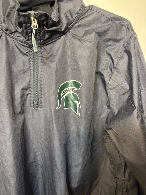 Michigan State Windbreaker Gray Size M - Image 2