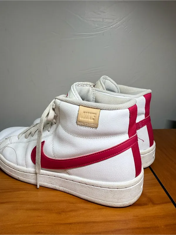 Nike Womens Court‎ Royale 2 Mid White/Rush Pink Leather Sneaker Shoe W10 - Image 2