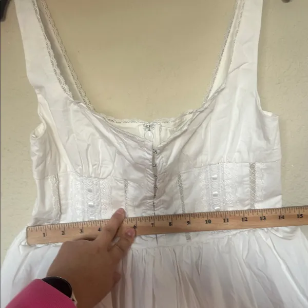 House of CB 'Perle’ White Lace Trim‎ Midi Dress NWOT size L - Image 8