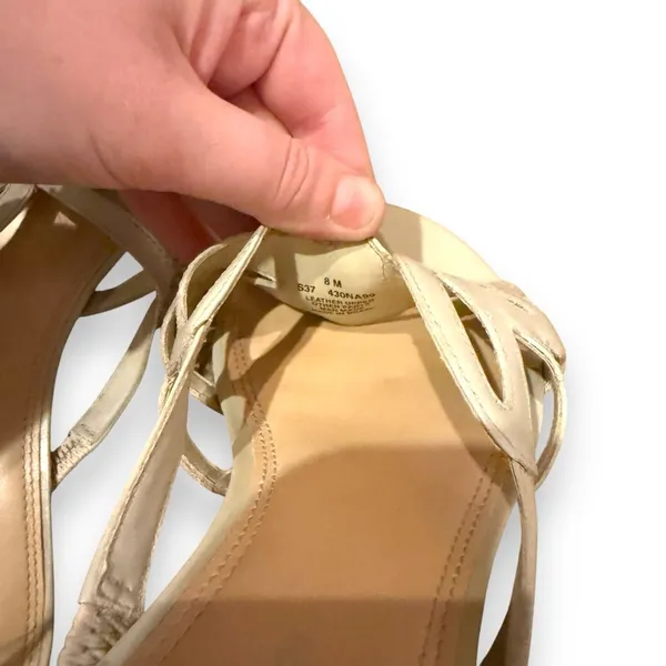 Naturalizer Beige‎ Leather Open Toe Strappy Slip On Heel Sandals Sz 8 - Image 11