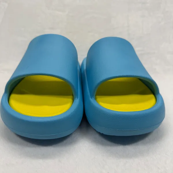 J/Slides Beach Slides Sandals Turquoise Yellow Squish Slides Size 7‎ - Image 2