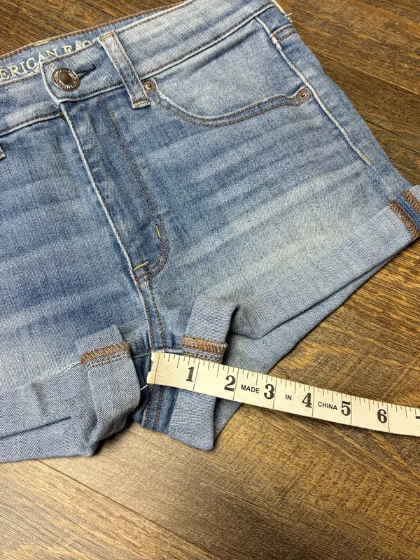 American Eagle Super Super Stretch Denim Jean Shorts Hi-Rise Shortie Women’s 6 - Image 4