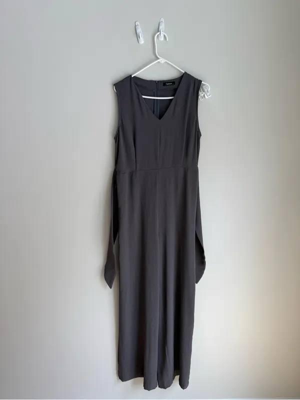 Sleeveless Tie-Waist Maxi Romper - Image 2