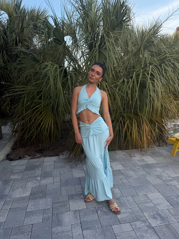 Two piece skirt set Blue - Image 2