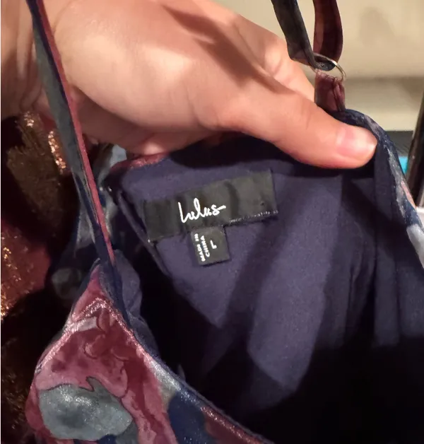 Lulus Navy Blue Floral Midi Gown Dress - Image 5