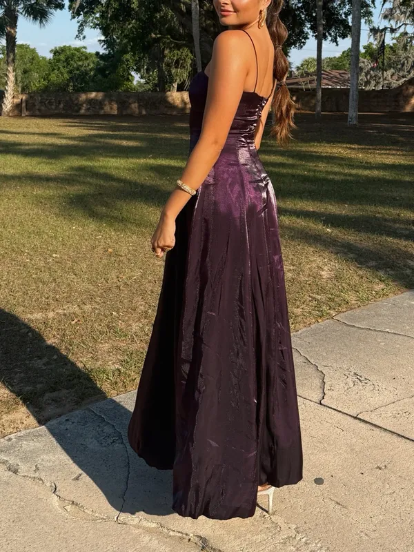 Zum Zum by Niki Livas Iridescent Metallic Purple Maxi bubble hem Dress - Image 3